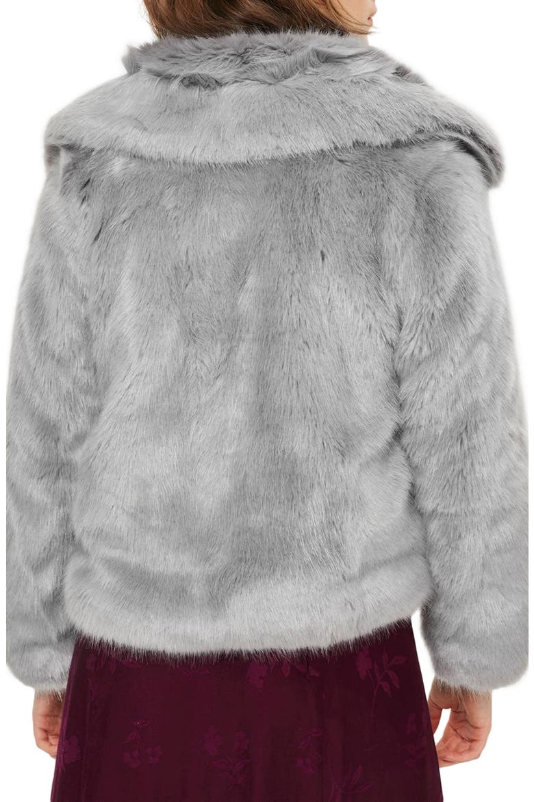 Claire Faux Fur Coat, Alternate, color, DARK GREY
