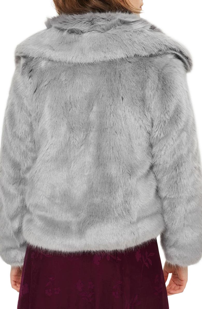 Topshop Claire Faux Fur Coat, Alternate, color, 
