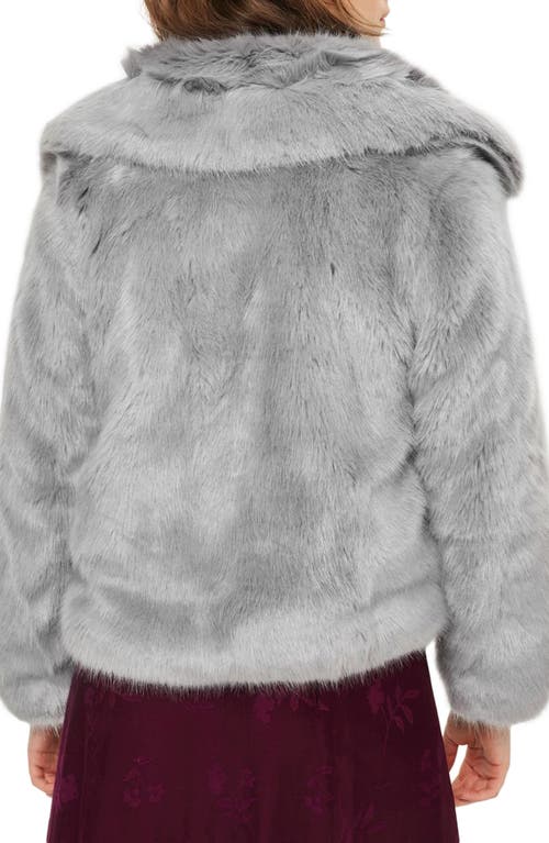 Topshop Claire Faux Fur Coat In Gray