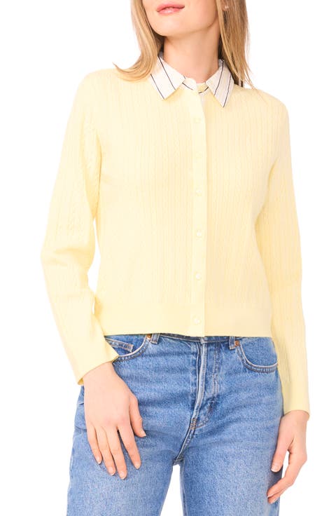 Stripe Collar Twofer Cardigan
