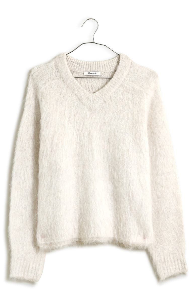 Madewell Brushed V-Neck Sweater, Main, color,