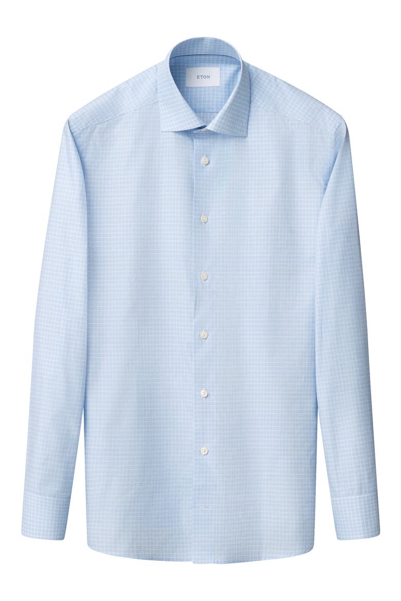 Contemporary Fit Check Fine Cotton Twill Dress Shirt, Alternate, color, DARK BLUE