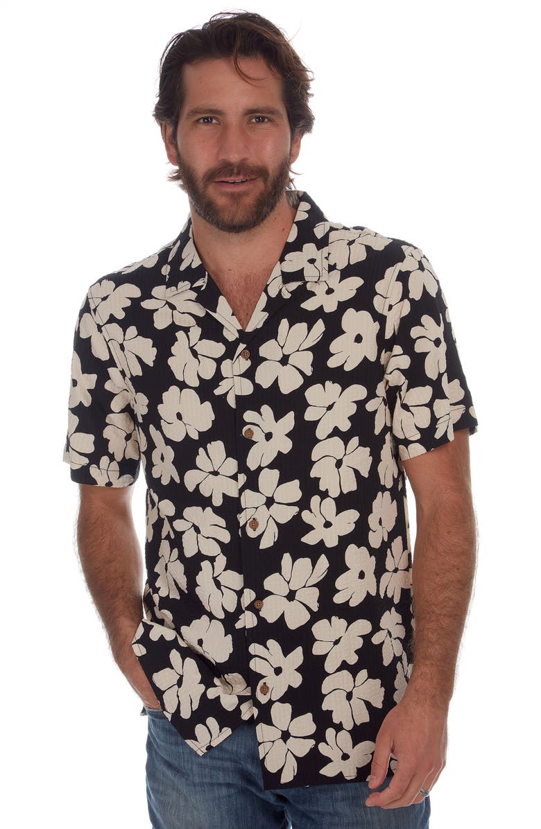 PX Floral Print Seersucker Camp Shirt, Alternate, color,