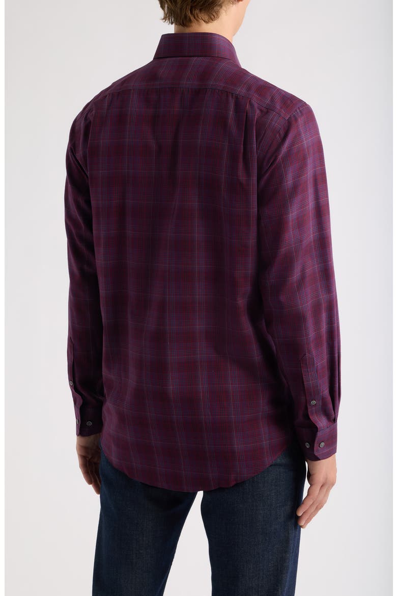 Regular Fit Flannel Button Down Shirt, Alternate, color, BURGUNDY ROSSO FLANNEL