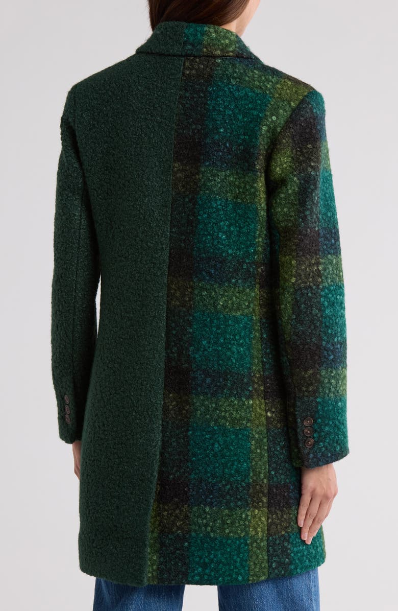 NVLT Bouclé Double Breasted Plaid Coat, Alternate, color, Green