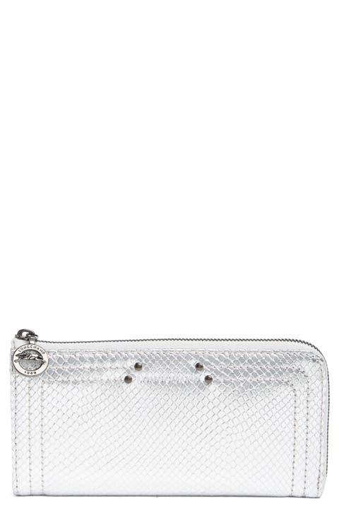 Quarter Zip Snake Embossed Wallet