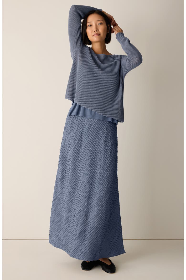 Stretch Silk Bias Cut Midi Skirt, Alternate, color, FLINT