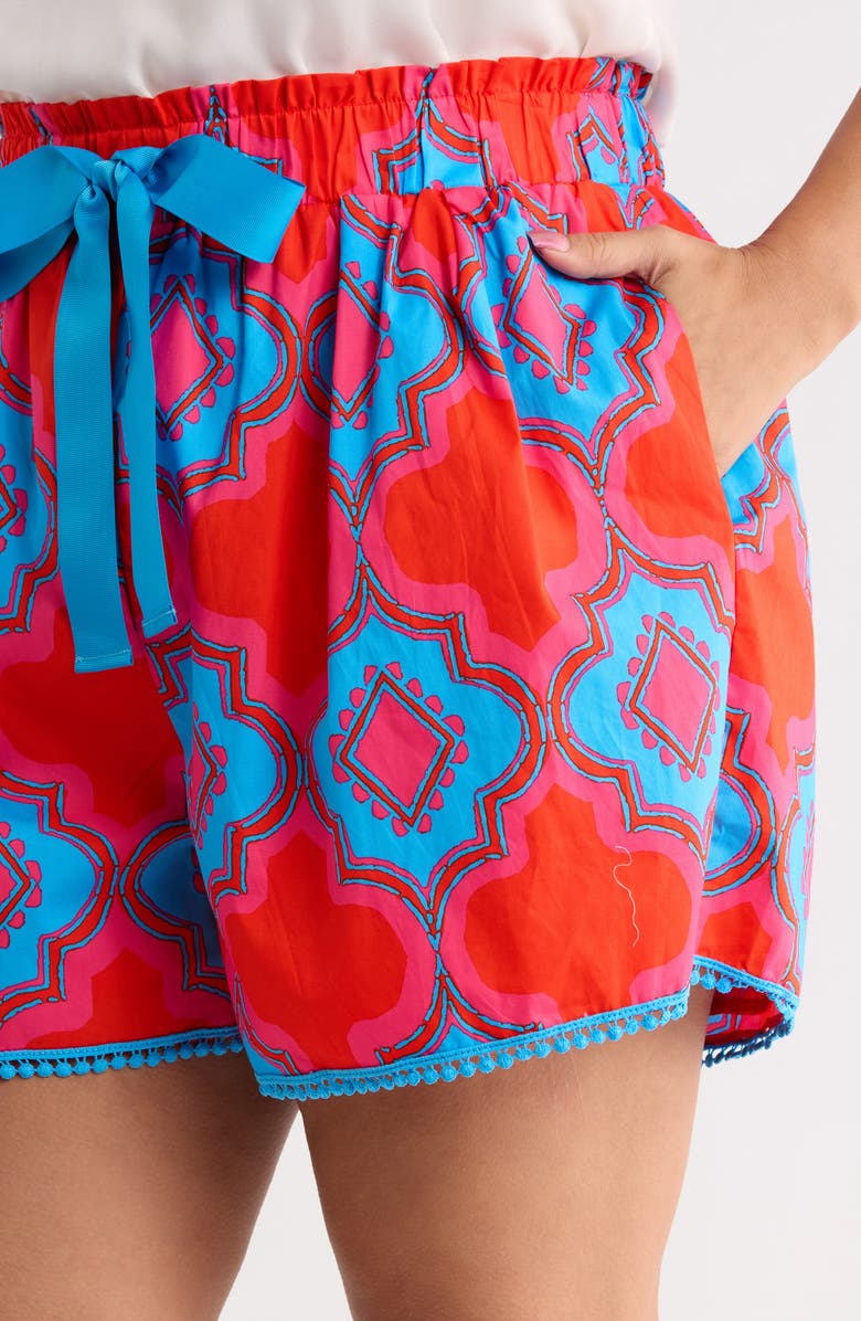 SUGARLIPS Devany Melia High Waist Shorts, Alternate, color, Red-Blue-Mul