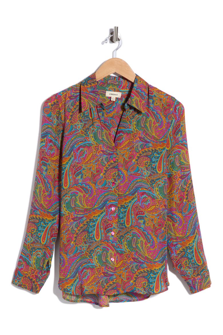 Nina Paisley Long Sleeve Shirt, Alternate, color, MULTI SANTA FE PAISLEY