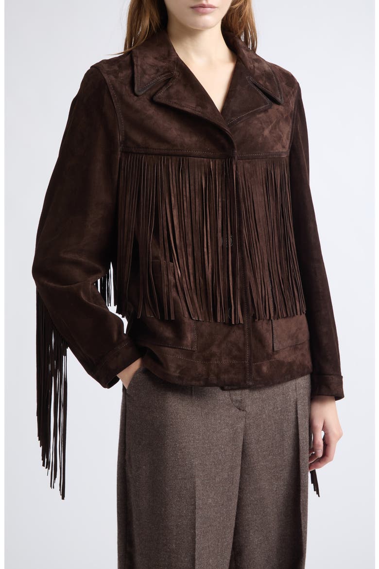 Journey Fringe Suede Jacket, Main, color, COFFEE BEAN