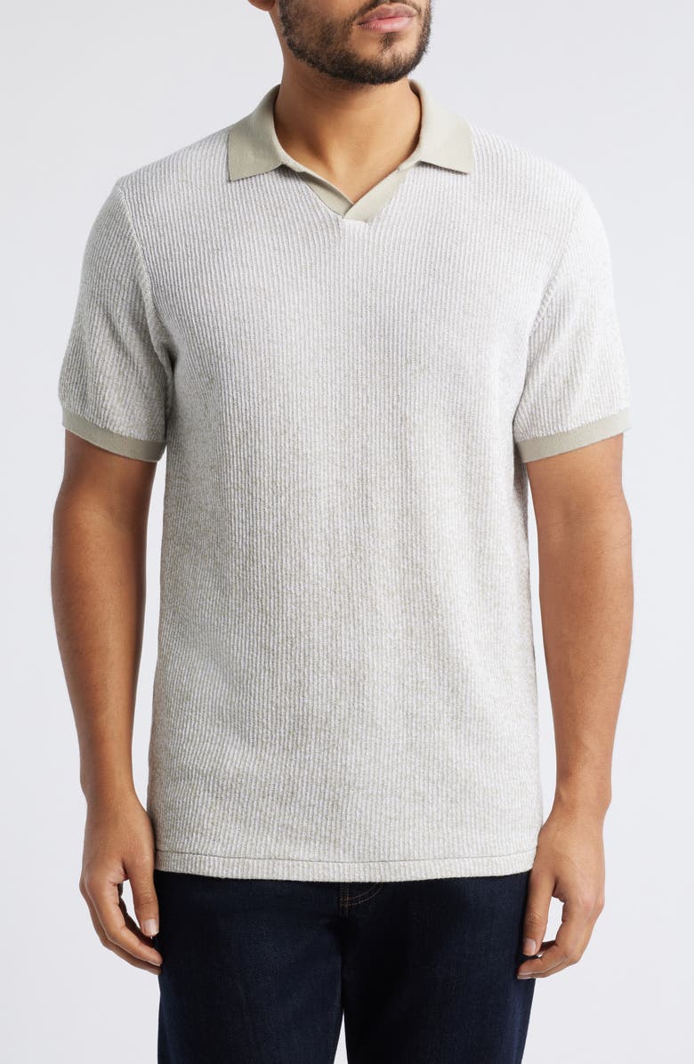 Robert Barakett Mission Hill Ombré Johnny Collar Polo, Main, color, Cream