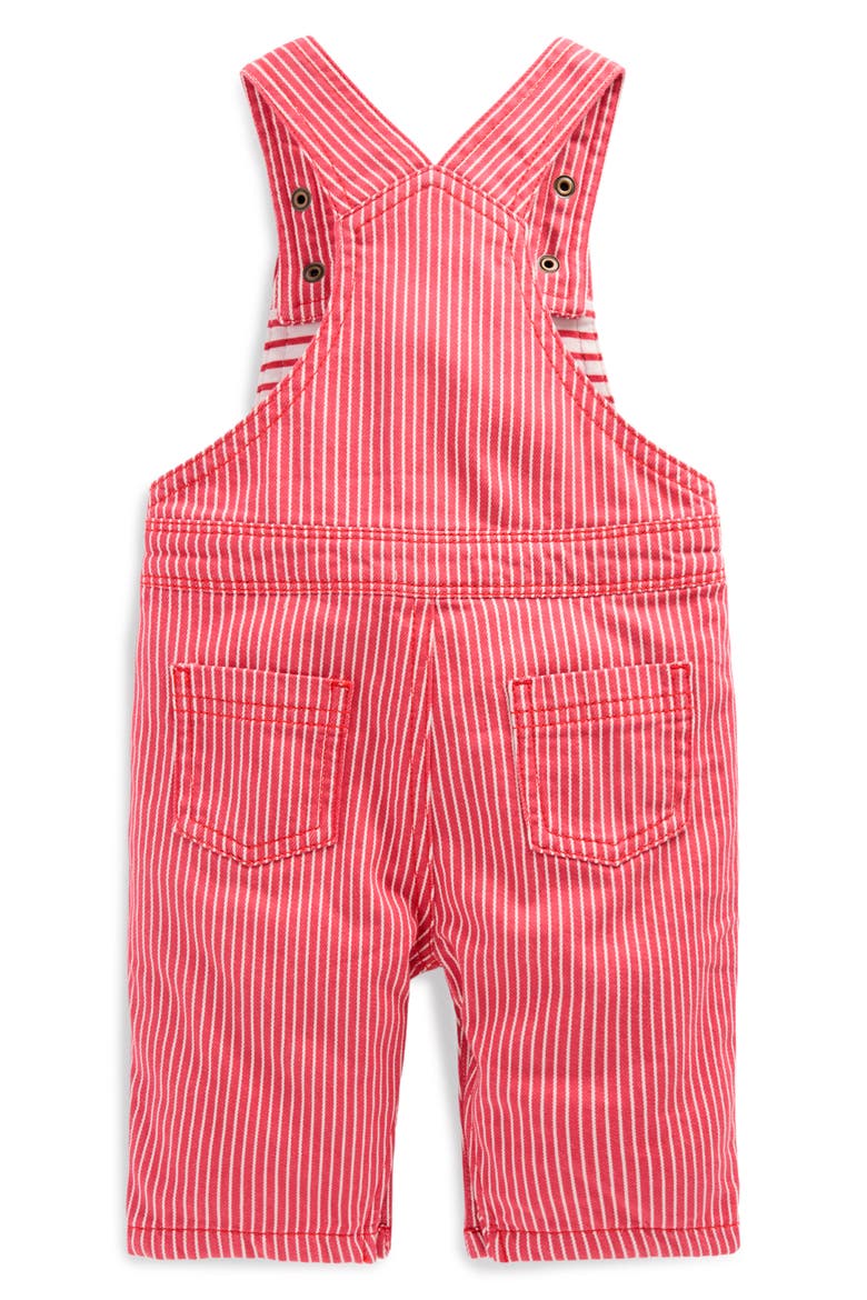 Stripe Cotton Overalls, Alternate, color, HOLLY BERRY TICKING STRIPE