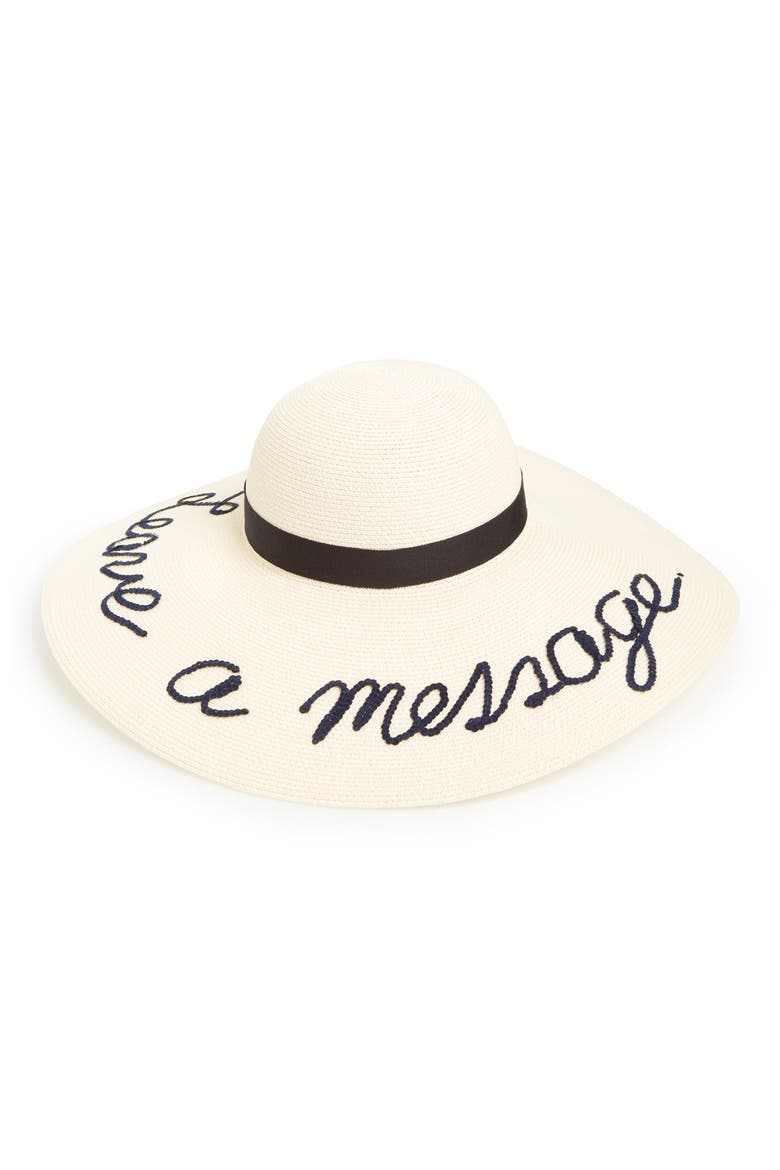 'Bunny - Leave A Message' Sun Hat, Main, color, IVORY