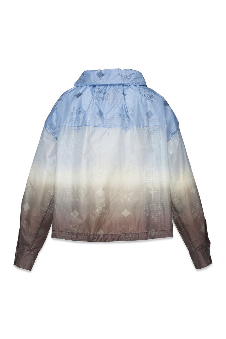 Gradation Monogram Ripstop Nylon Blouse, Alternate, color, Della Robbia Blue