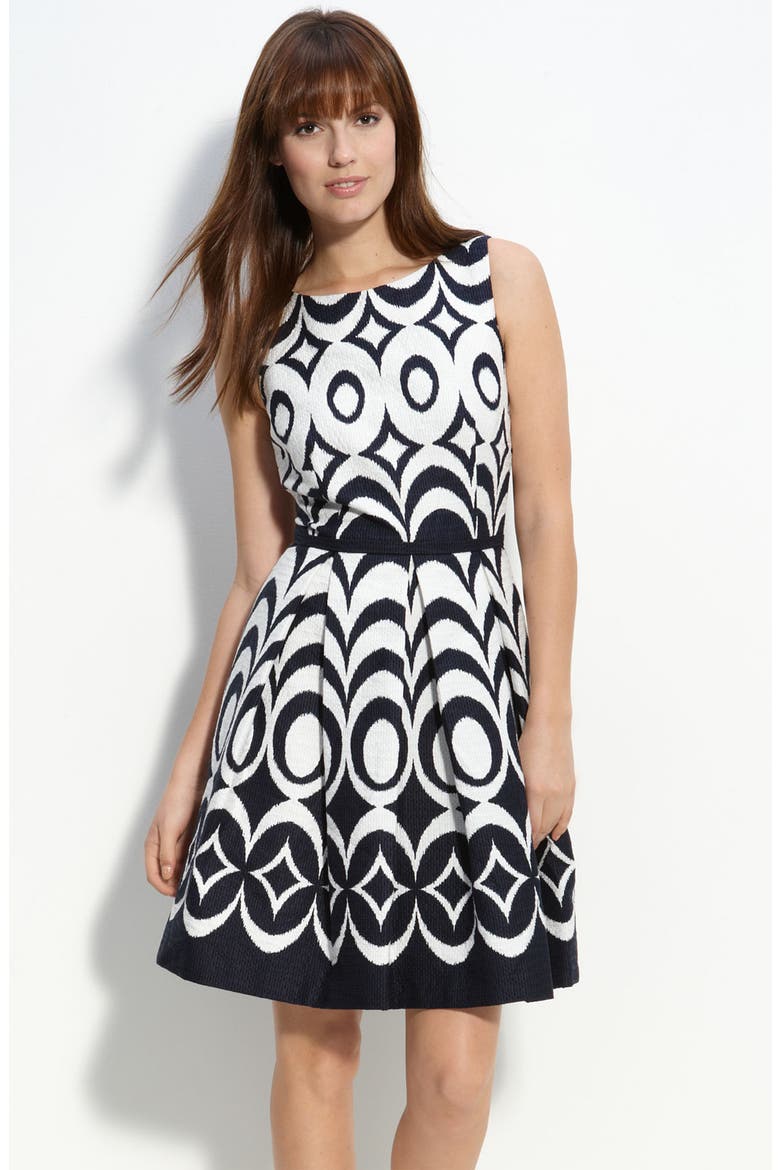 Jacquard Party Dress, Main, color, INK/ WHITE