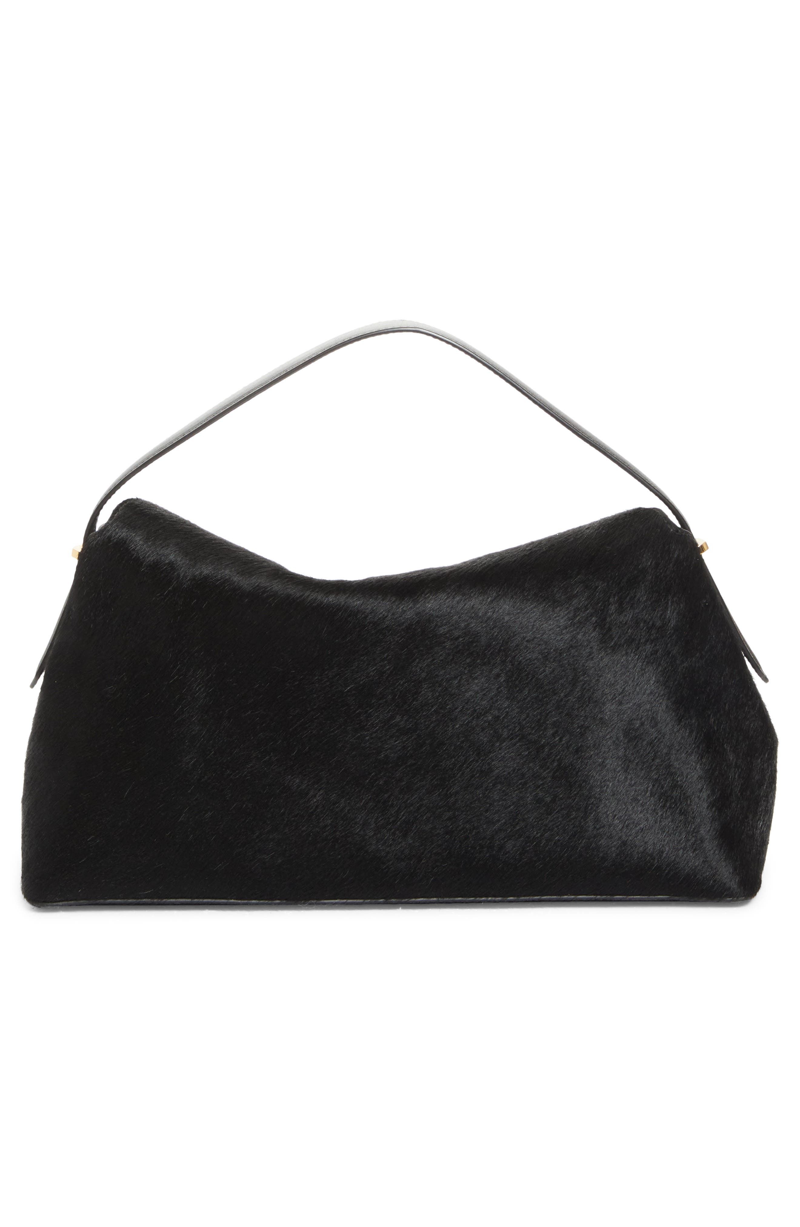 TOTEME T-Lock Genuine Calf Hair Top Handle Bag, Alternate, color, Black