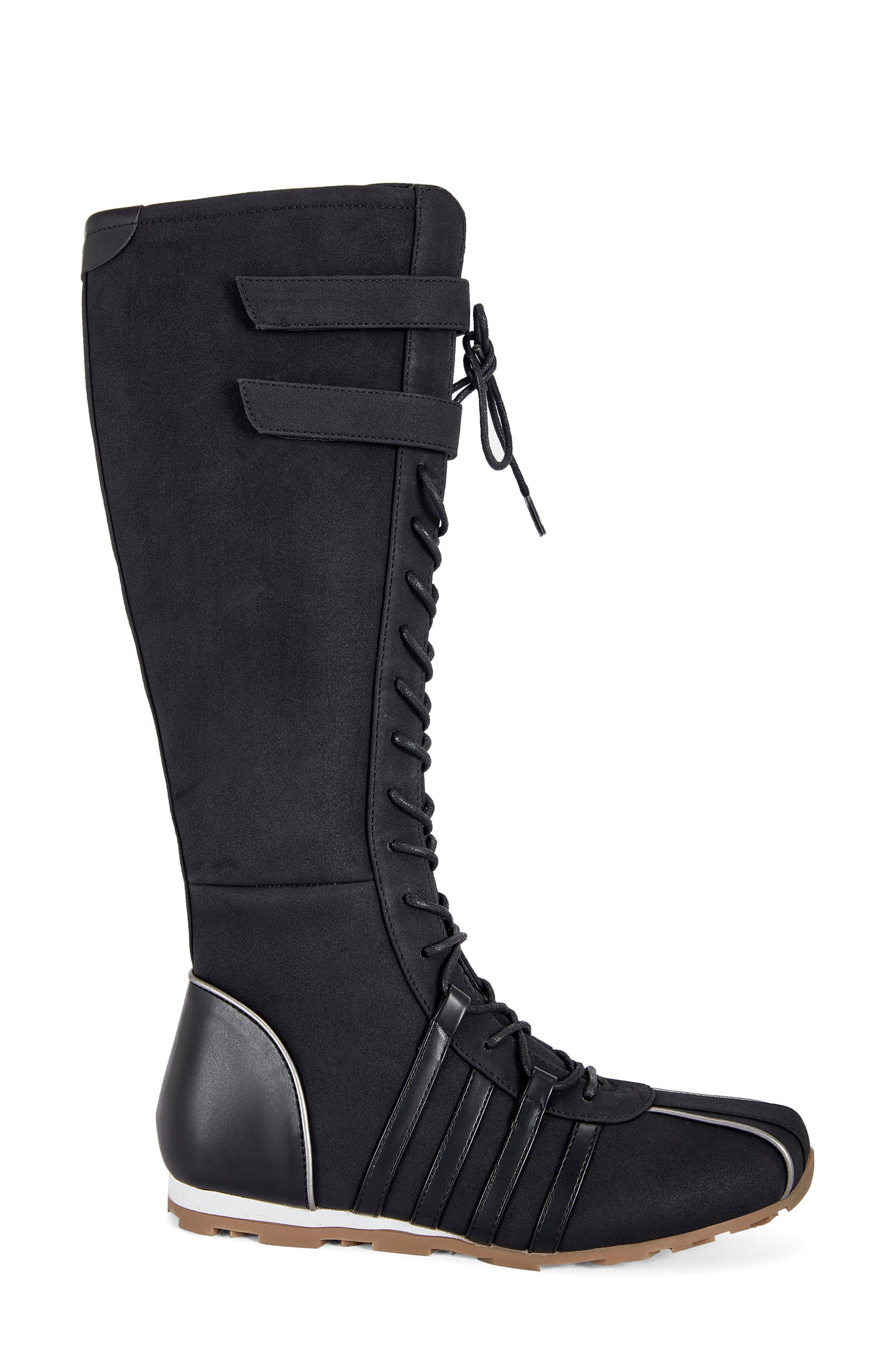 AZALEA WANG Ozzy Knee High Boxing Boot, Alternate, color, 