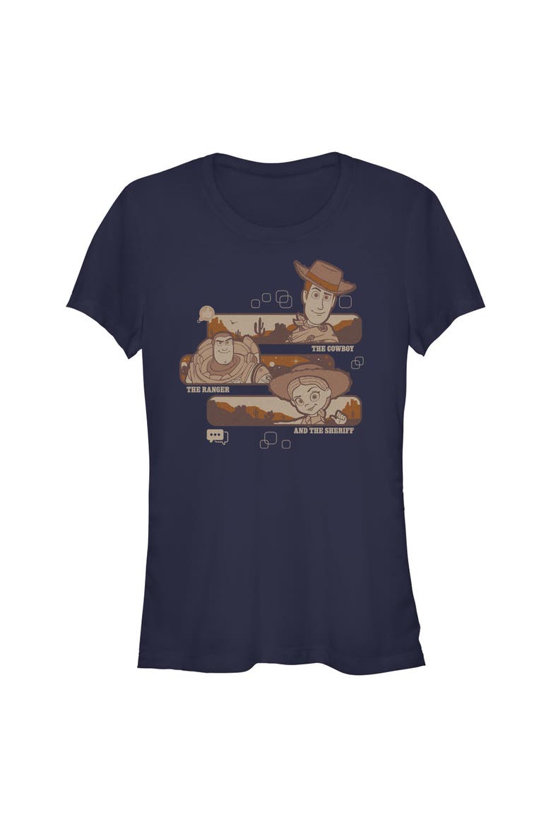Junior's Toy Story 5 Cowboy Ranger And Sheriff  Graphic T-Shirt, Main, color, Navy Blue