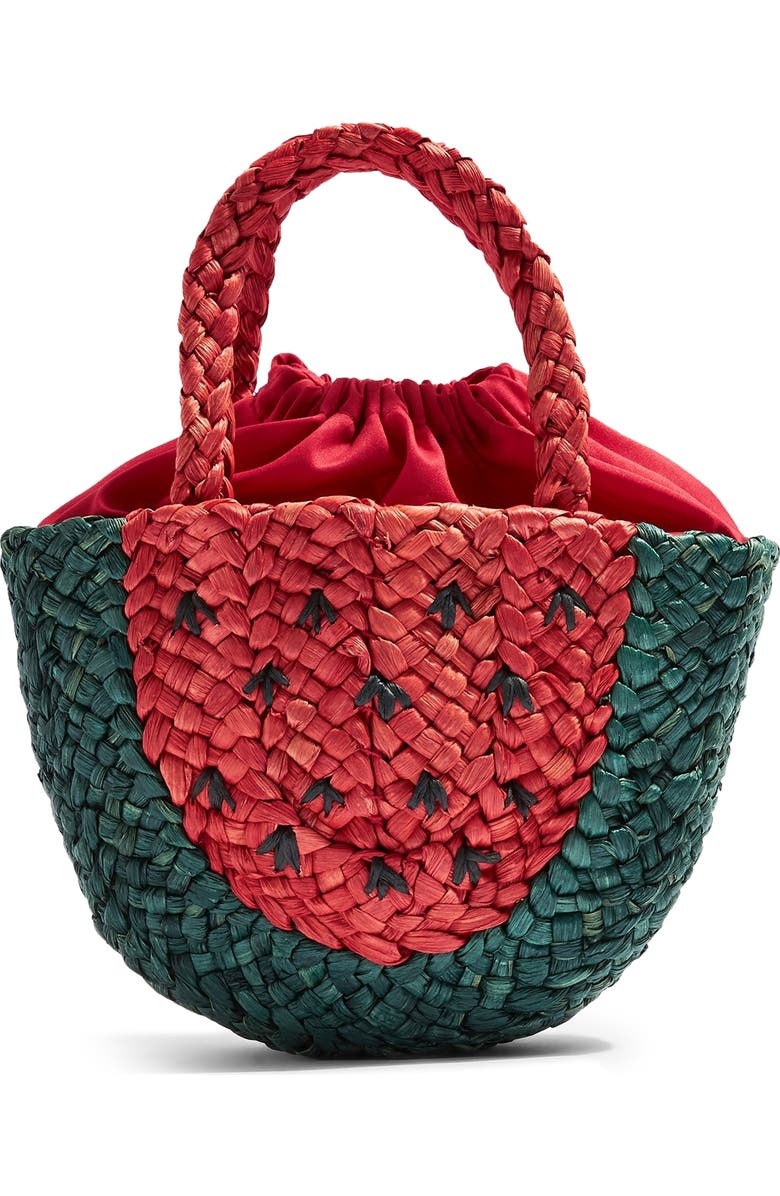 Topshop Sun Melon Straw Mini Tote, Main, color,