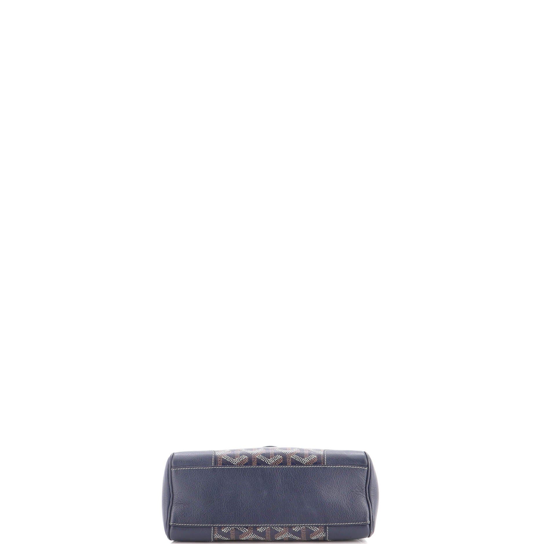 Saigon Top Handle Bag Coated Canvas with Leather Mini, Alternate, color, Blue