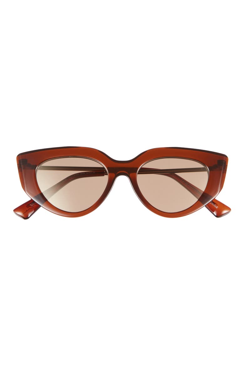 47mm Gradient Cat Eye Sunglasses, Main, color, BROWN