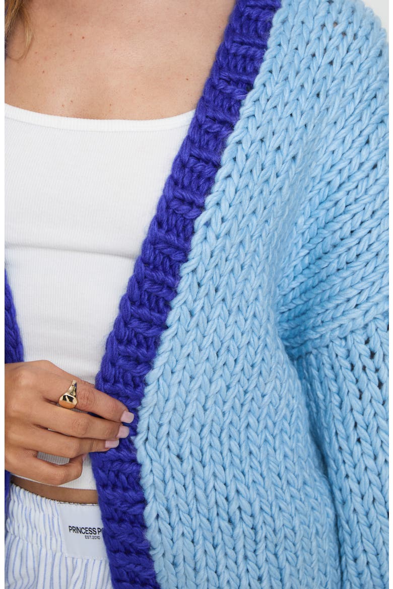 Lester Open Front Cardigan, Alternate, color, BLUE