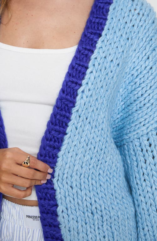 Princess Polly Lester Open Front Cardigan In Blue