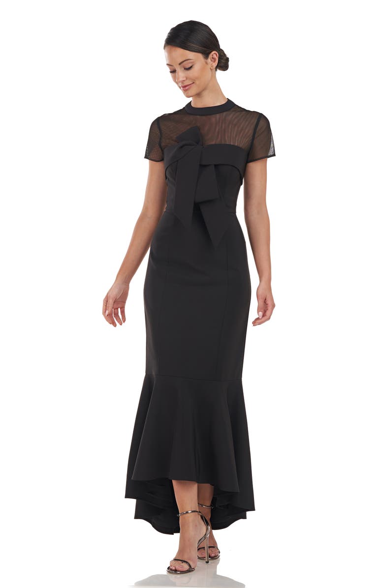 JS Collections Kylie Illusion Yoke Bow High-Low Gown, Alternate, color, 
