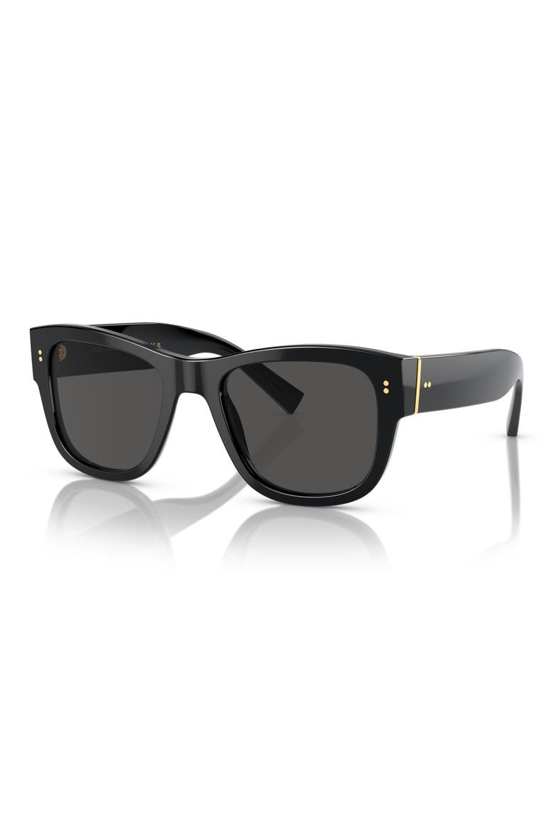 52mm Tinted Square Sunglasses, Alternate, color, BLACK
