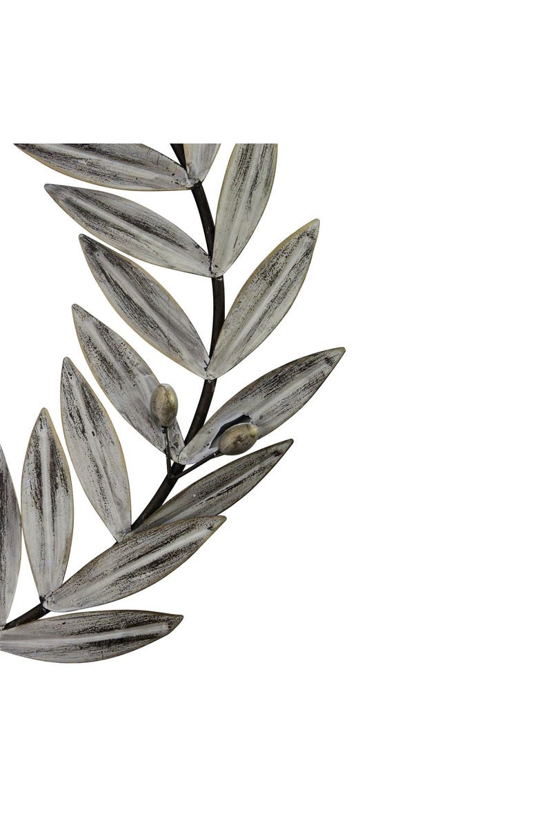 STRATTON HOME DECOR Distressed White Metal Wreath Wall Decor, Alternate, color, 