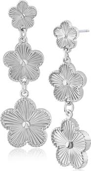 JARDIN Cascading 3 Tier Clover Drop Earrings