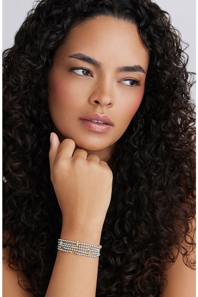 Two-Tone Caviar Five Strand Chain Bracelet, Alternate, color, SILVER
