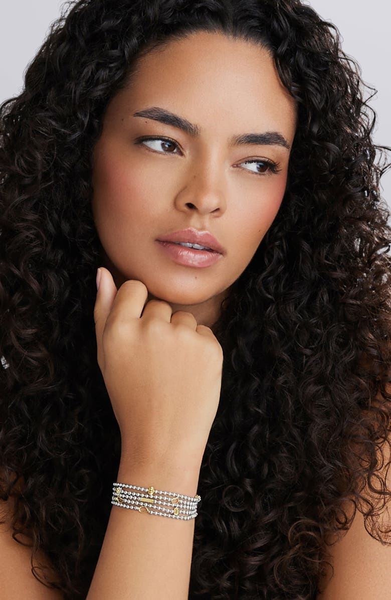 LAGOS Two-Tone Caviar Five Strand Chain Bracelet, Alternate, color, Silver