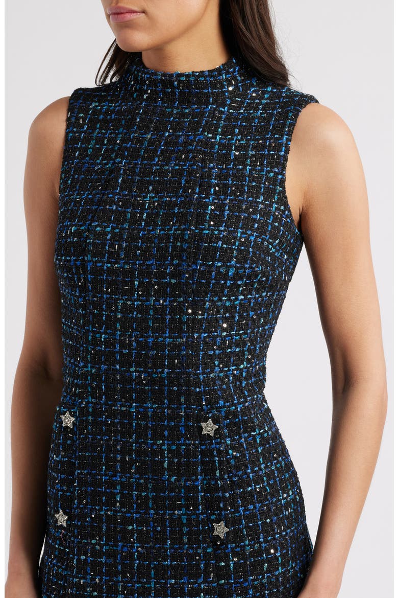 Sleeveless Bouclé Sheath Dress, Alternate, color, BLACK