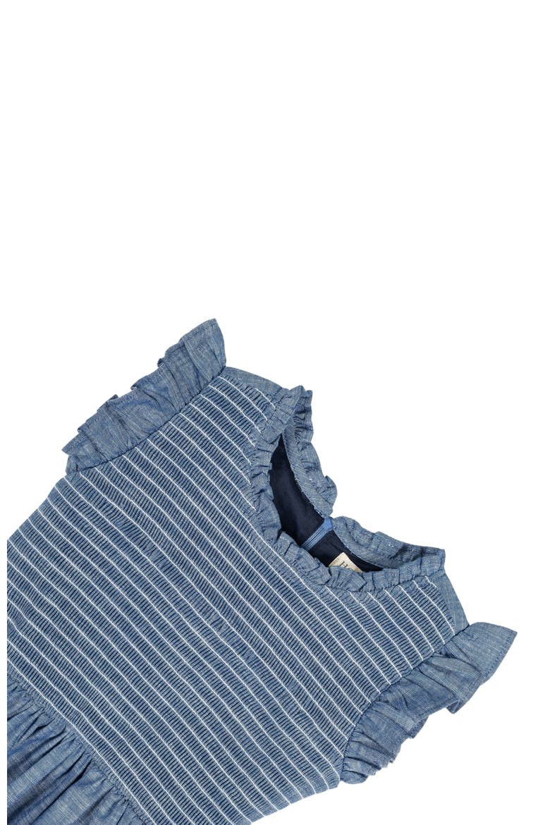 Girls' Organic Flutter Smocked Chambray Dress, Toddler, Alternate, color, Smocked Chambray