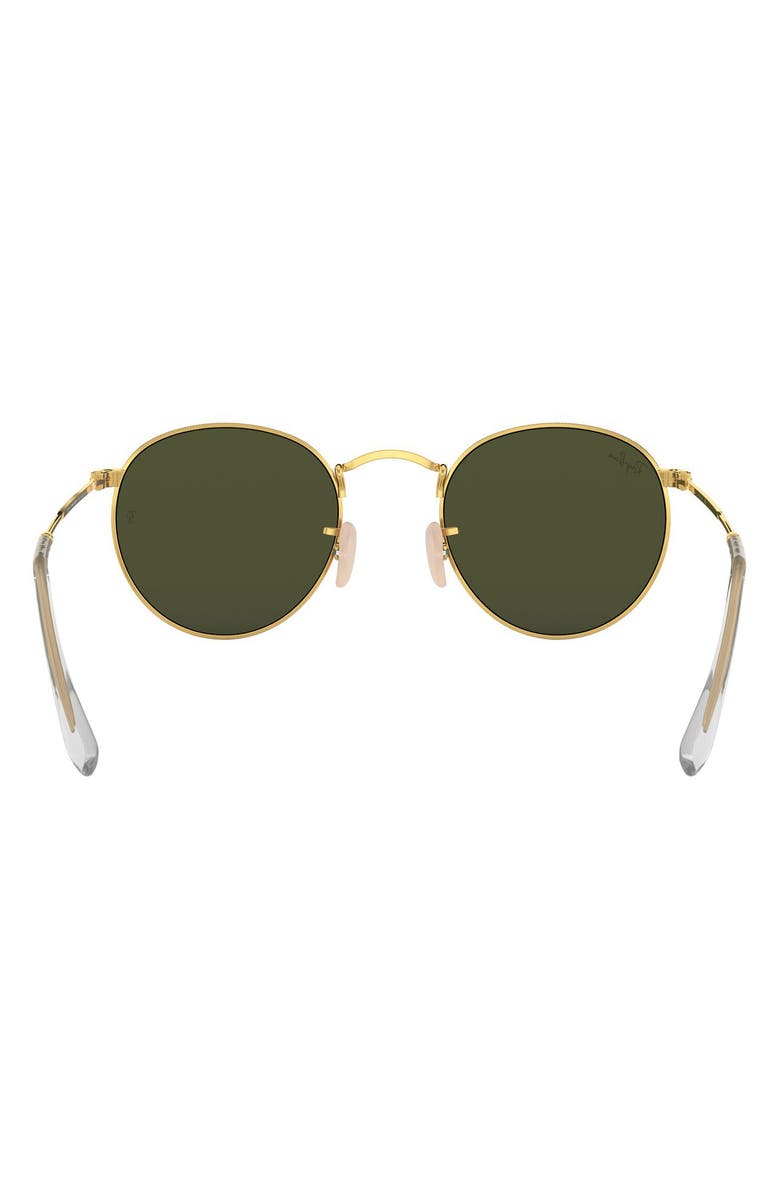 Ray-Ban Icons 50mm Round Metal Sunglasses, Alternate, color, Gold/ Green