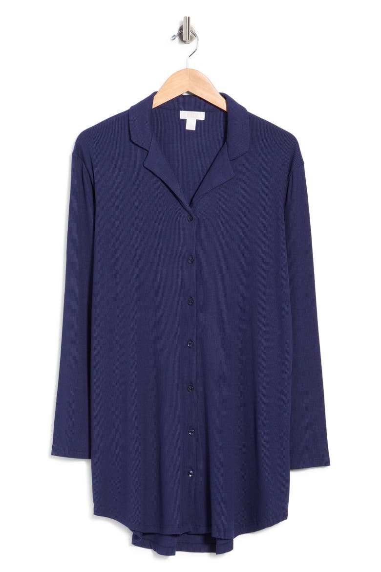 Rib Nightshirt, Main, color, NAVY PEACOAT