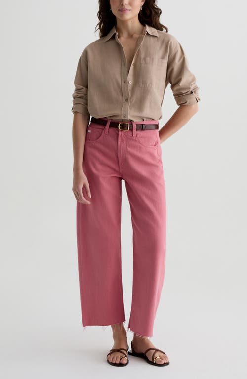 Ag Hattie Raw Hem High Waist Crop Barrel Jeans
