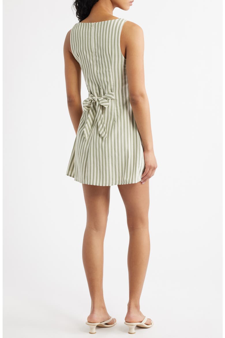 Alfalfa Stripe Recycled Cotton Blend Shift Minidress, Alternate, color, GREEN STRIPE