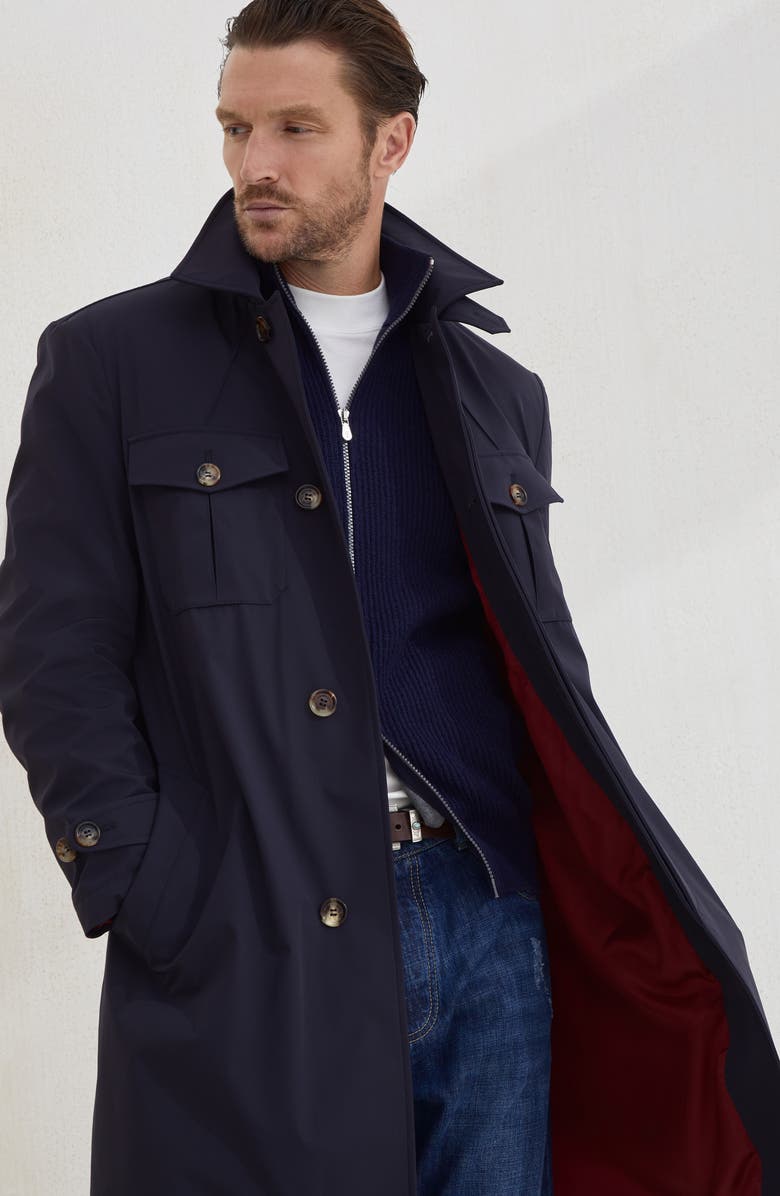 Brunello Cucinelli Zip-front cardigan, Alternate, color, Navy Blue