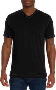 Robert Graham Eastwood V-Neck Cotton Blend T-Shirt