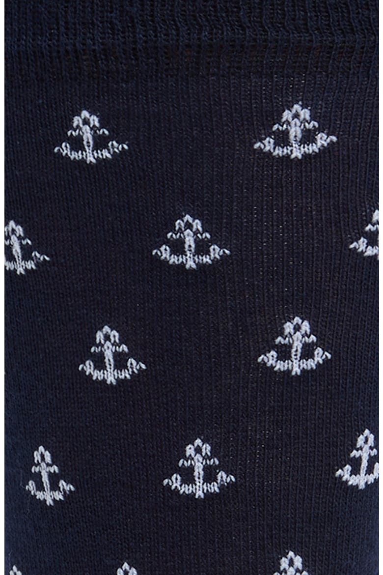 Anchor Cotton Blend Dress Socks, Alternate, color, NAVY