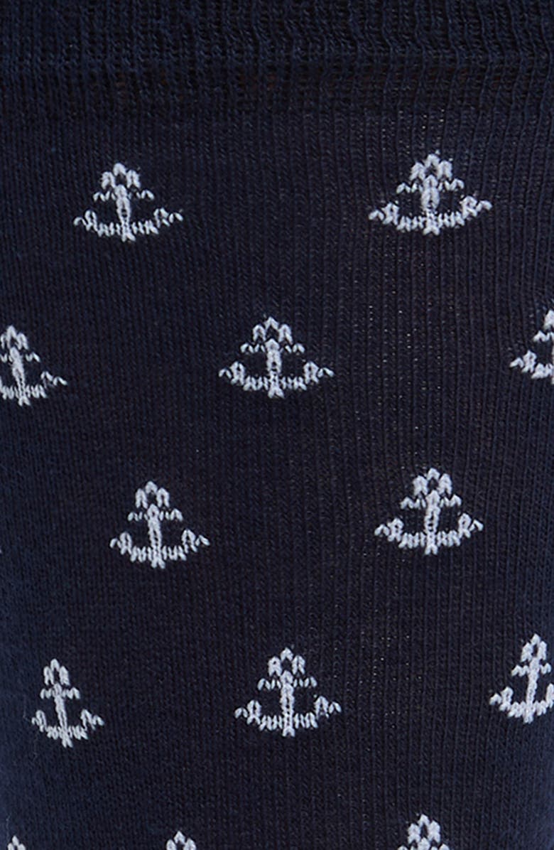 Nordstrom Anchor Cotton Blend Dress Socks, Alternate, color, Navy
