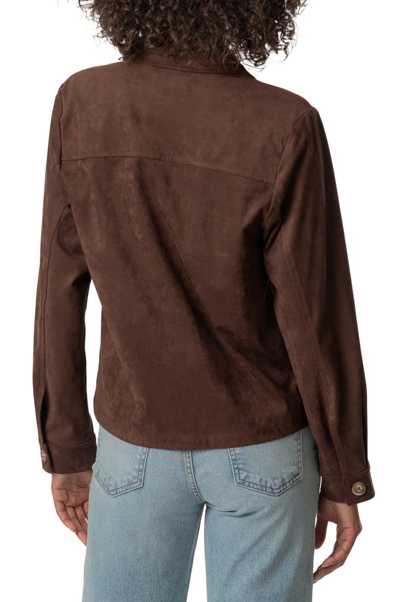 Dakota Faux Suede Button Front Jacket, Alternate, color, CHOCOLATE