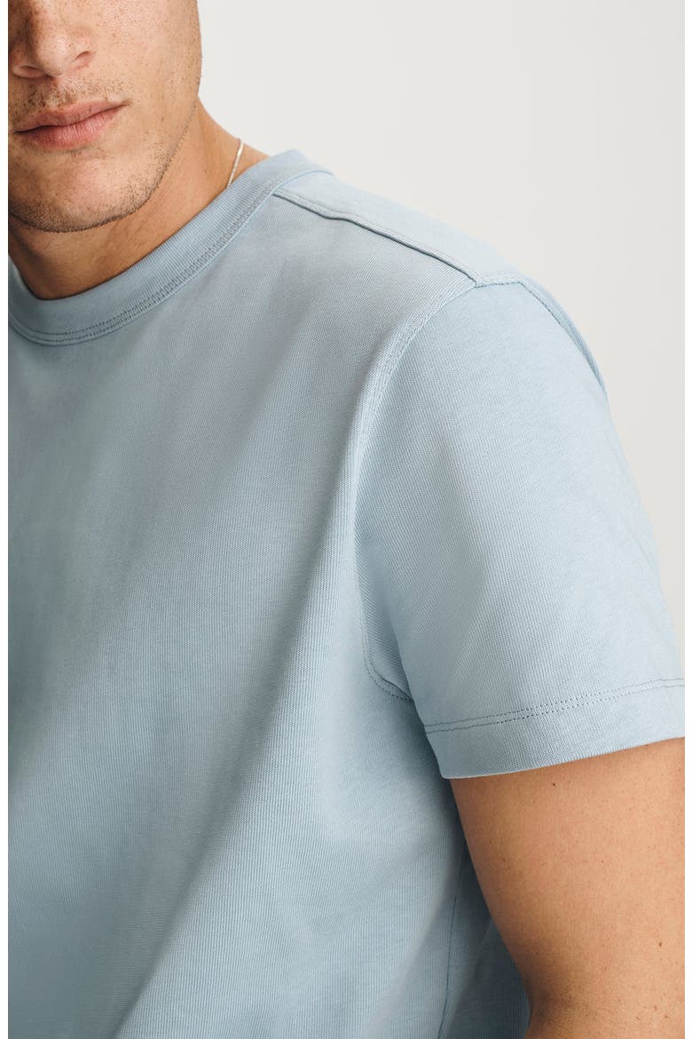 Dusty Blue Cotton Crewneck T-Shirt, Alternate, color, DUSTY BLUE
