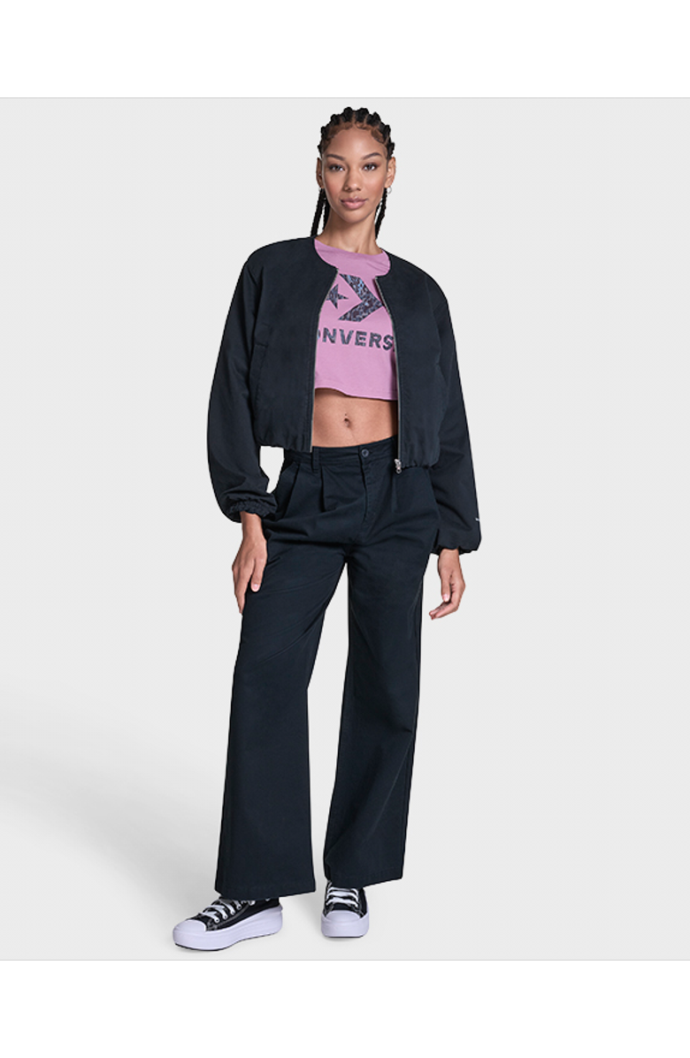 Converse Bubble Sleeve Bomber Jacket, Alternate, color, Converse Black