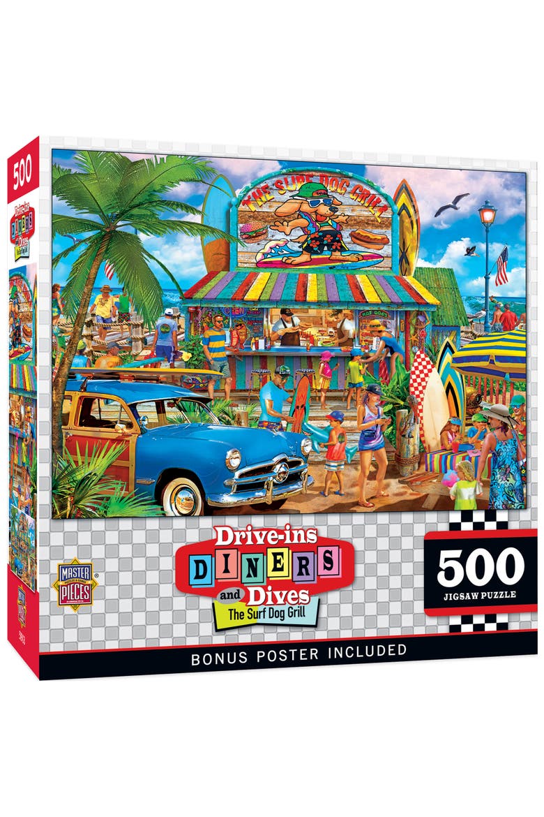 The Surf Dog Grill 500 Piece Puzzle, Main, color, Multicolor