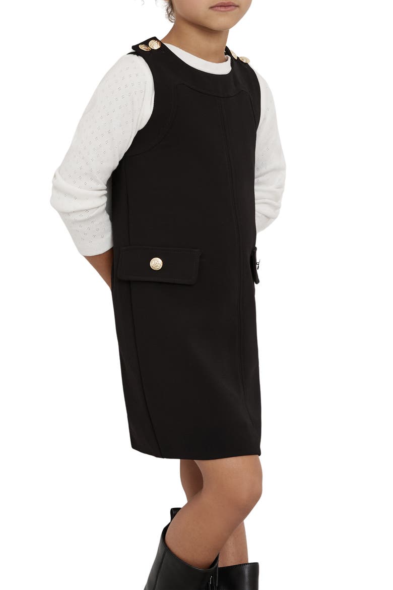 Kids' Cyrus Pinafore Dress, Alternate, color, BLACK