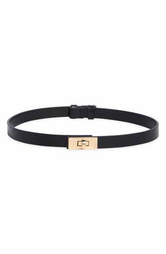 Slim Lock Faux Leather Belt