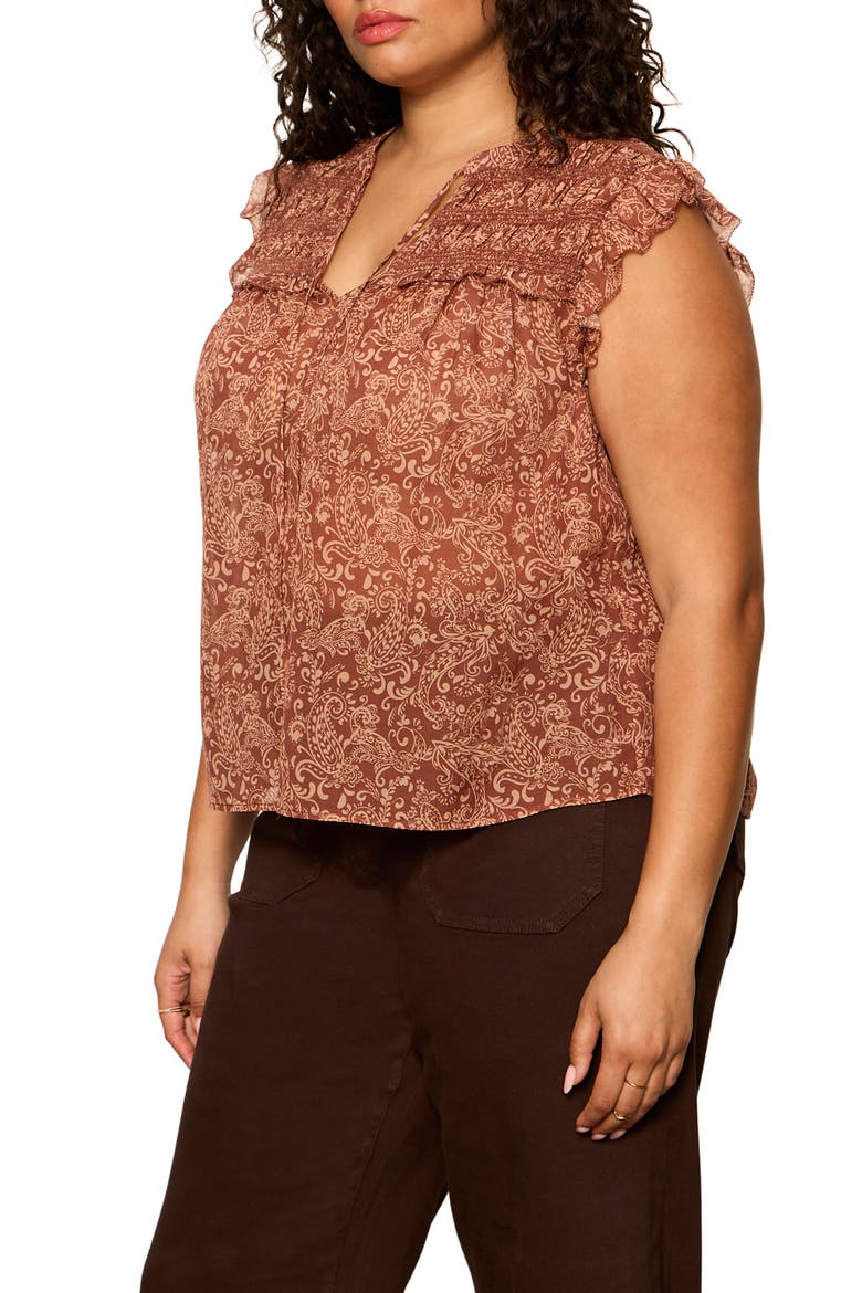 Free Feeling Paisley Top, Alternate, color, IVORY/ MOSAIC CLAY
